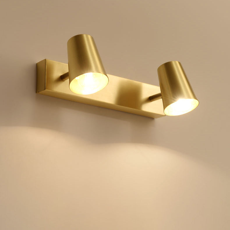 Full Copper Semi-Conical Vanity 2-Light Wall Lamp