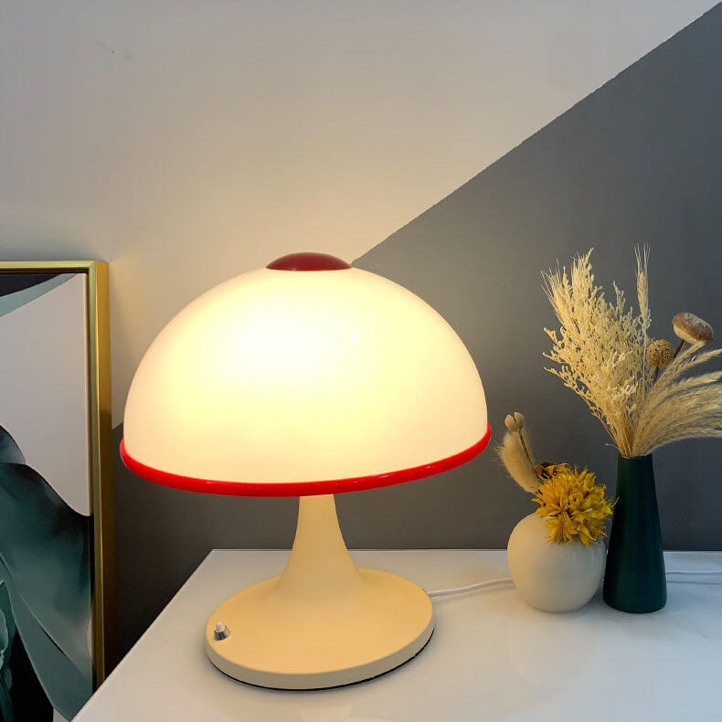 Cream Mushroom Metal Table Lamp