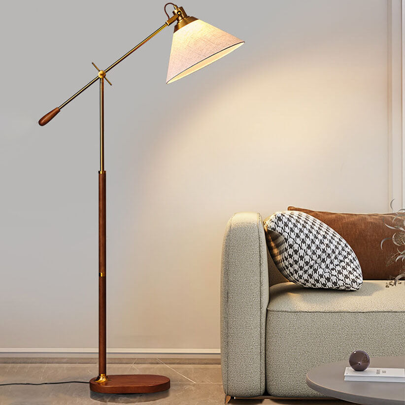 Traditional Vintage Fabric Cone Floor Lamp