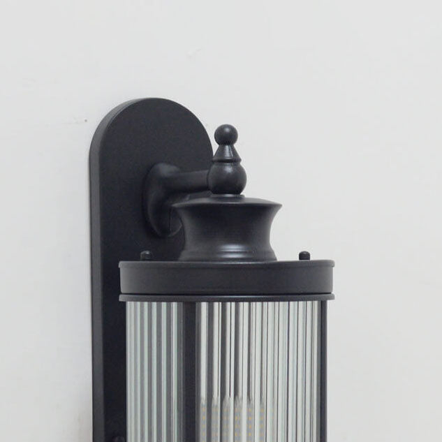 Cylindrical Glass Iron Outdoor Light
