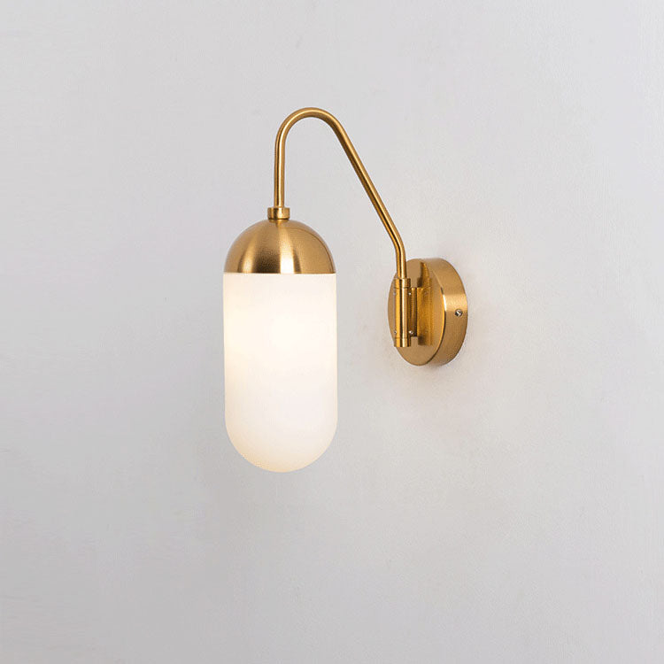 Glass Column Swing Arm Wall Lamp