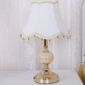 Fabric Floral Glass Plating Table Lamp