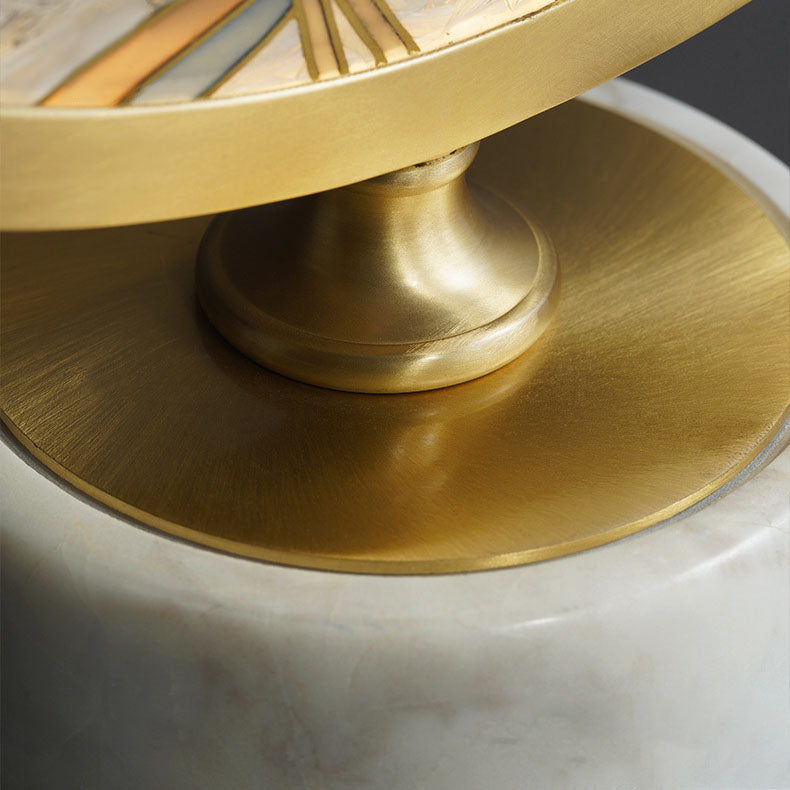 Hand Painted Enamel Round Table Lamp