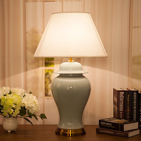 Fabric Ceramic Vase Home Table Lamp