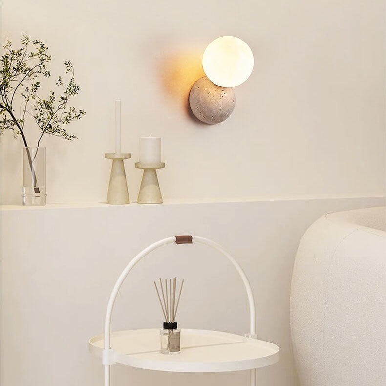 Round Ball Stone Wall Lamp