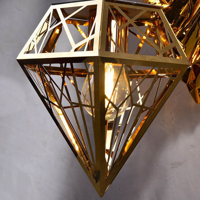 Plating Geometric Deer Head Wall Lamp