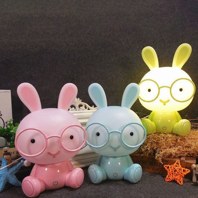 Cartoon Rabbit Glasses Night Table Lamp