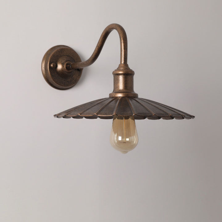 Round Pleated Petal Iron Outdoor Light