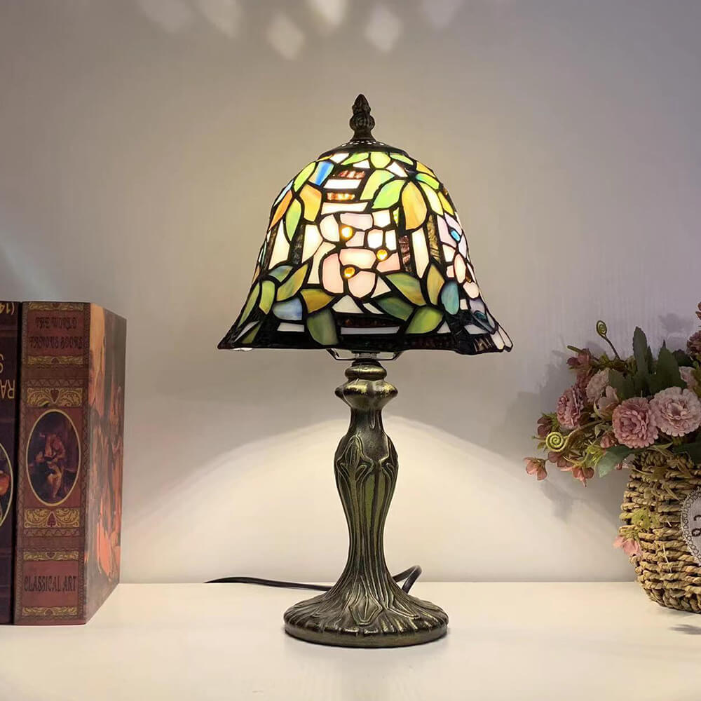 Flower Cup Alloy Stained Table Lamp