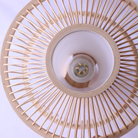 Bamboo Weaving Geometric Cage Table Lamp
