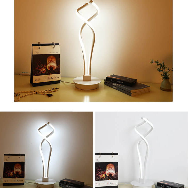 Twisted Aluminum Iron Table Lamp