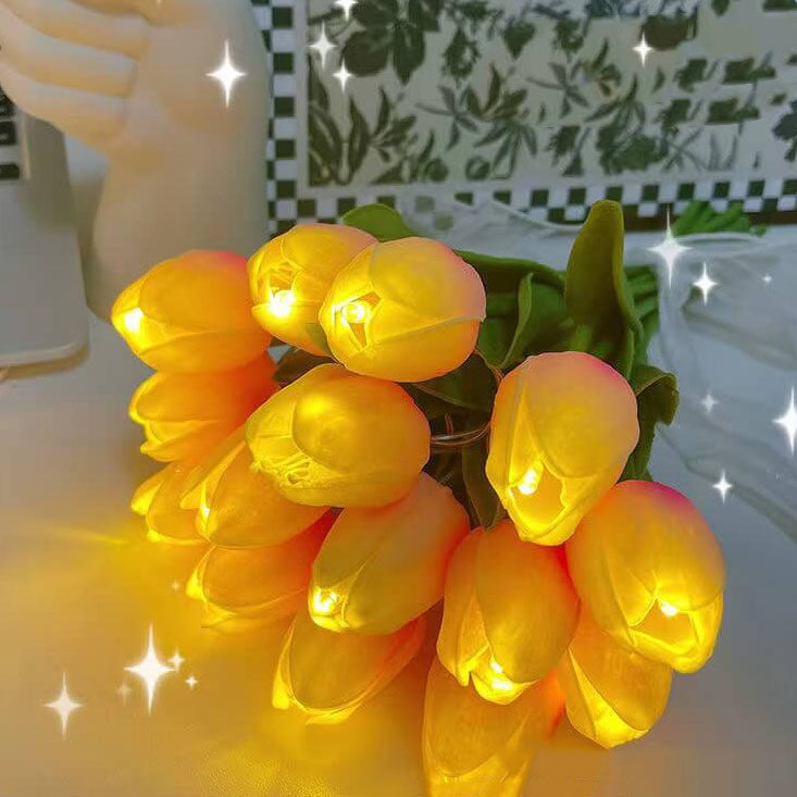 Tiffany-Style Tulip Flower Decoration Table Lamp