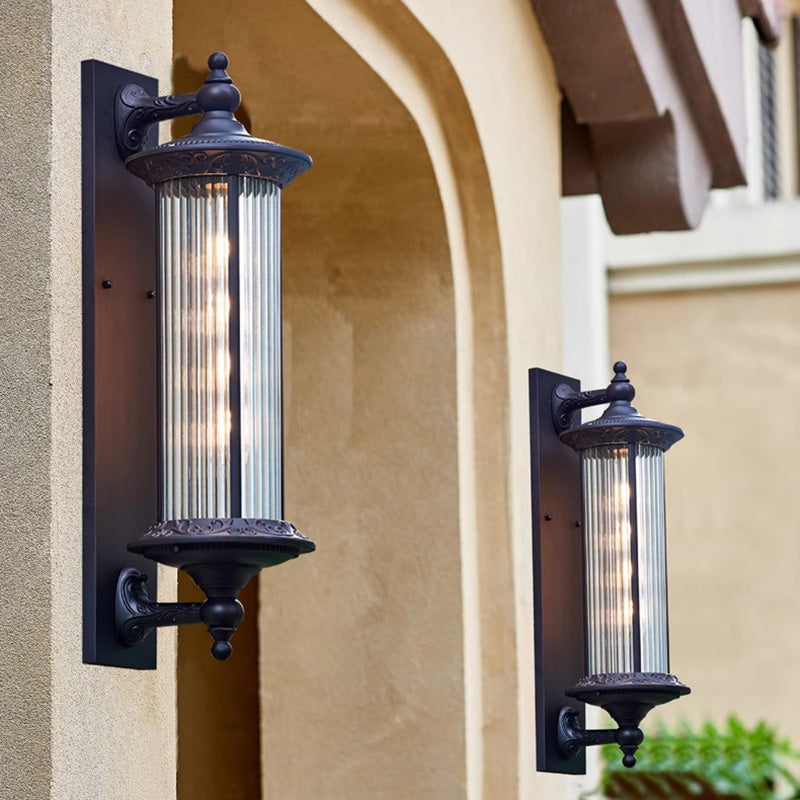 Aluminum Glass Cylinder Garden Outdoor Light