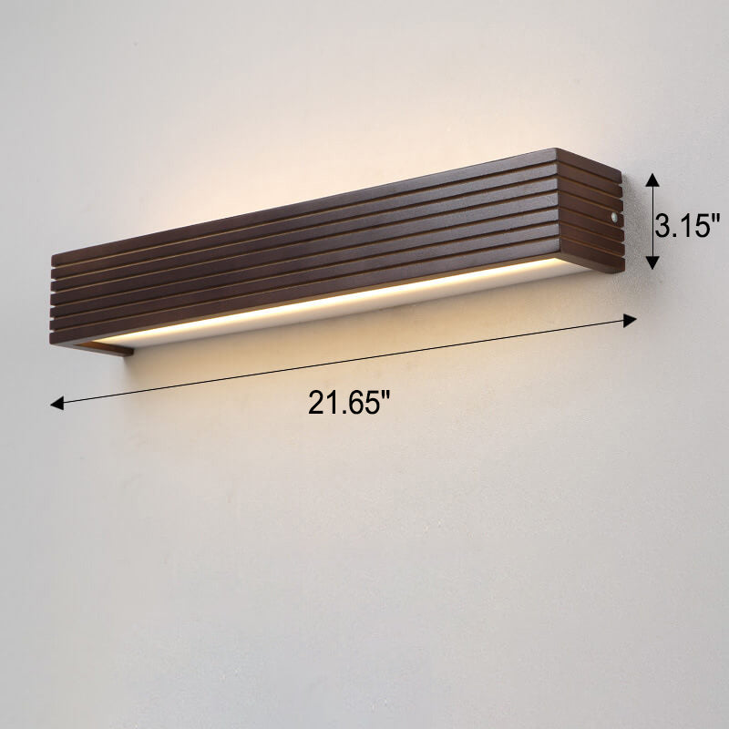 Walnut Square Bar Vanity Wall Lamp