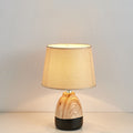 Wood Grain Fabric Ceramic Table Lamp