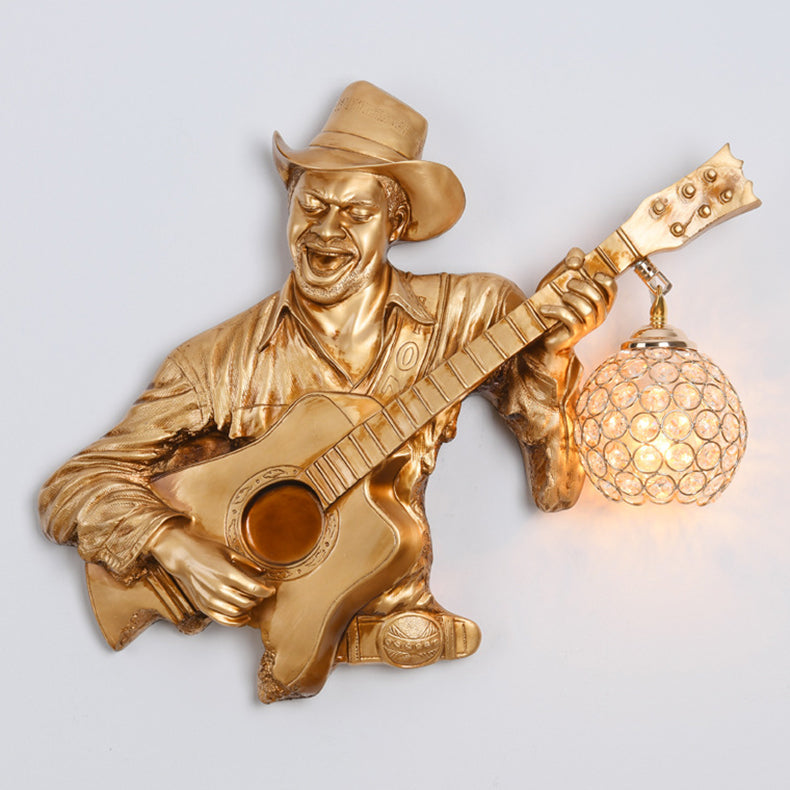 Guitar Player Resin Crystal Wall Lamp