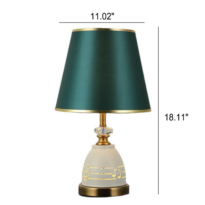 Solid Color Hardware Fabric Table Lamp
