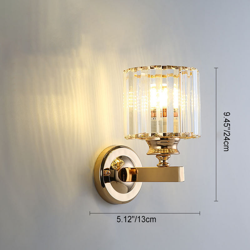 Oval Cylinder Hardware Crystal Wall Lamp