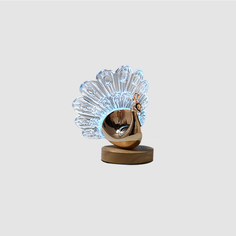 Hardware Acrylic Peacock Design Table Lamp