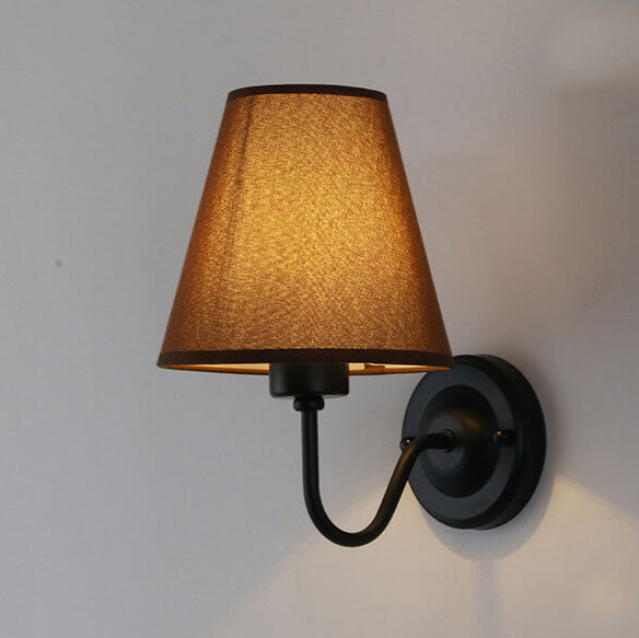 Fabric Bell Bend Arm Wall Lamp