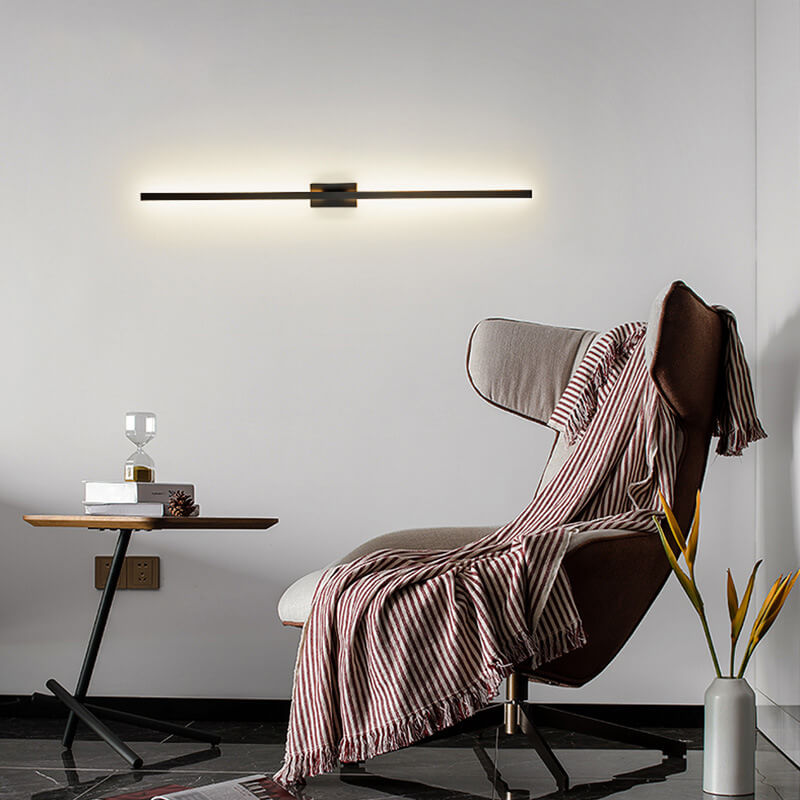 Black Linear Mirror Front Wall Lamp