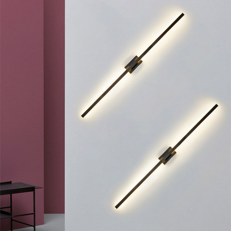 Black Linear Mirror Front Wall Lamp