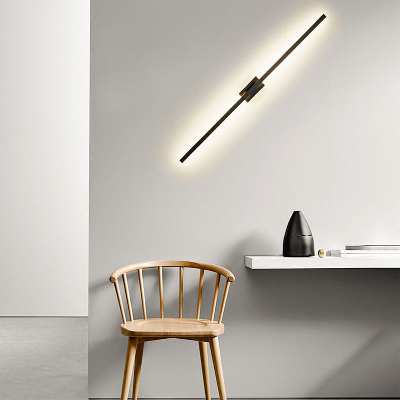 Black Linear Mirror Front Wall Lamp