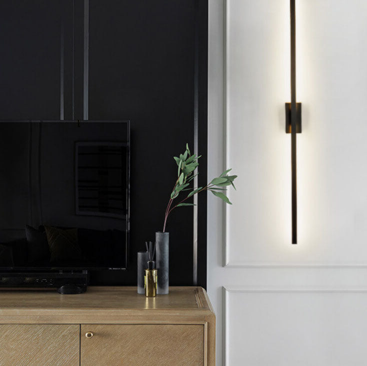 Black Linear Mirror Front Wall Lamp
