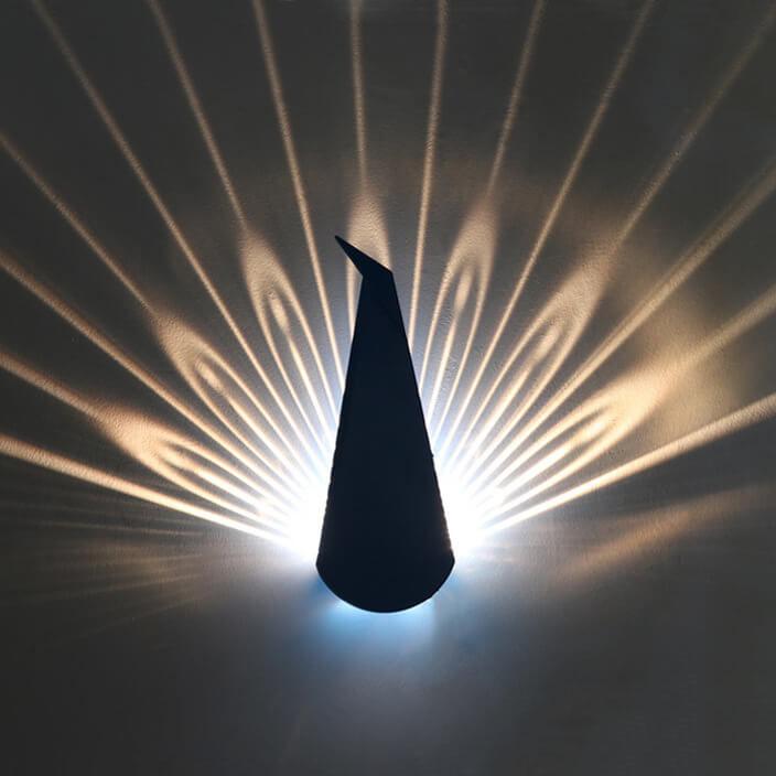 Geometric Metal Peacock Lighting Wall Lamp