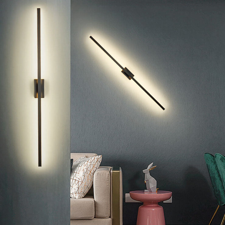 Black Linear Mirror Front Wall Lamp