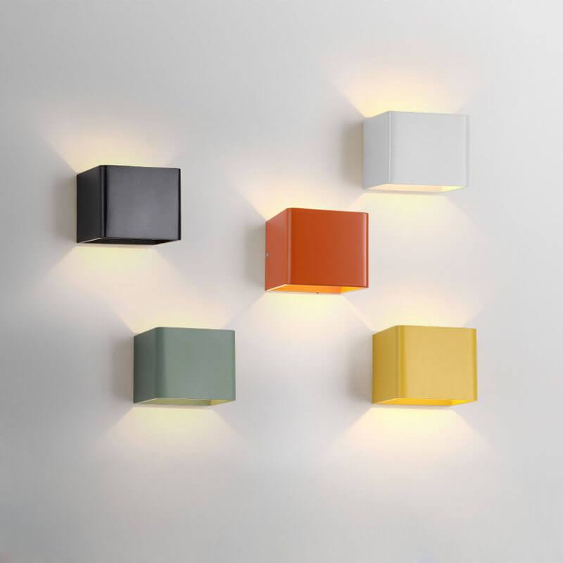 Multicolor Aluminum Square Mini Wall Lamp