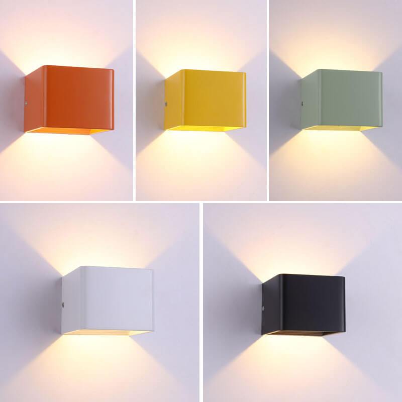 Multicolor Aluminum Square Mini Wall Lamp