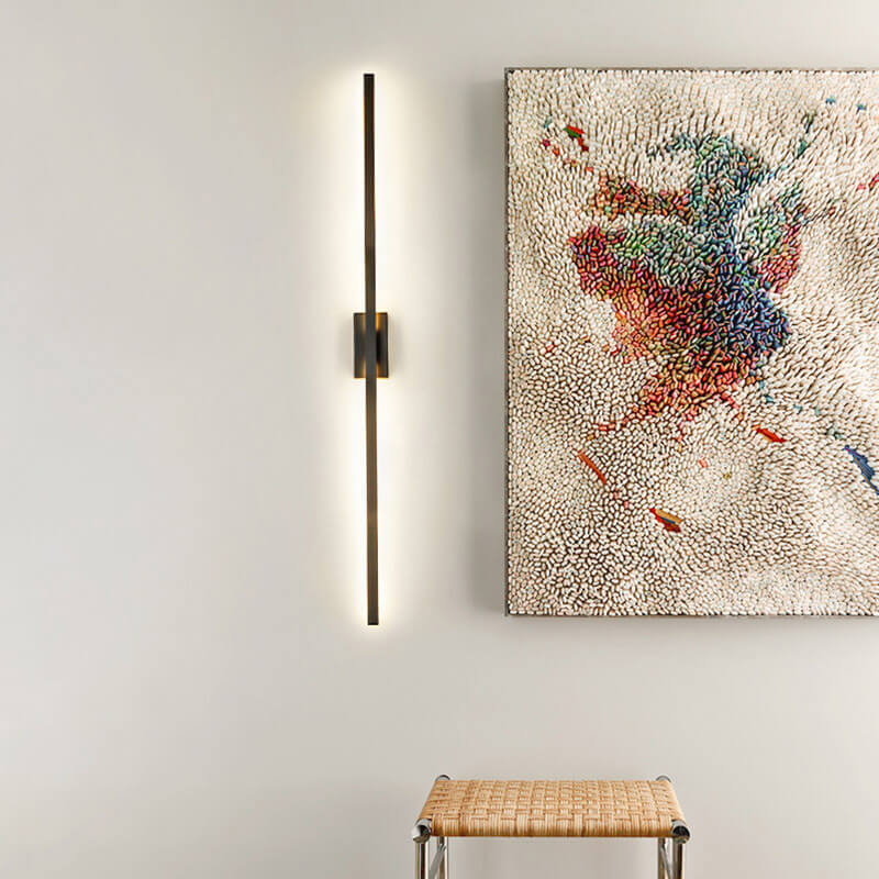 Black Linear Mirror Front Wall Lamp