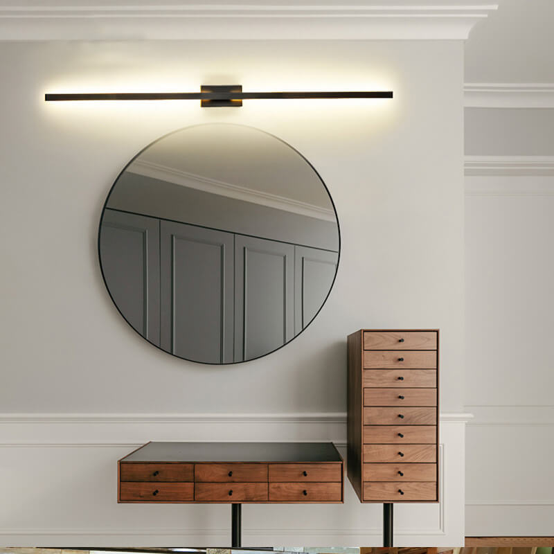 Black Linear Mirror Front Wall Lamp