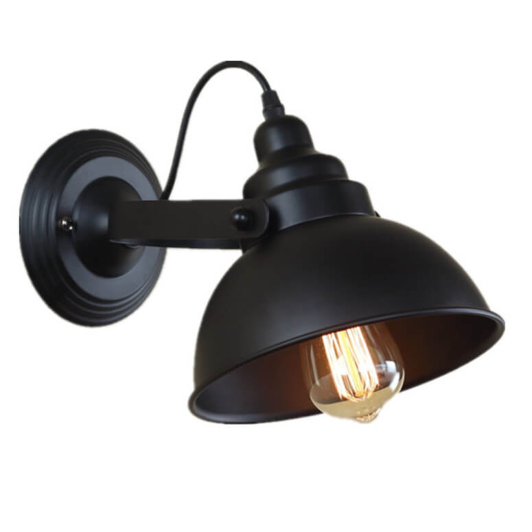 Wrought Iron Pot Lid Wall Lamp