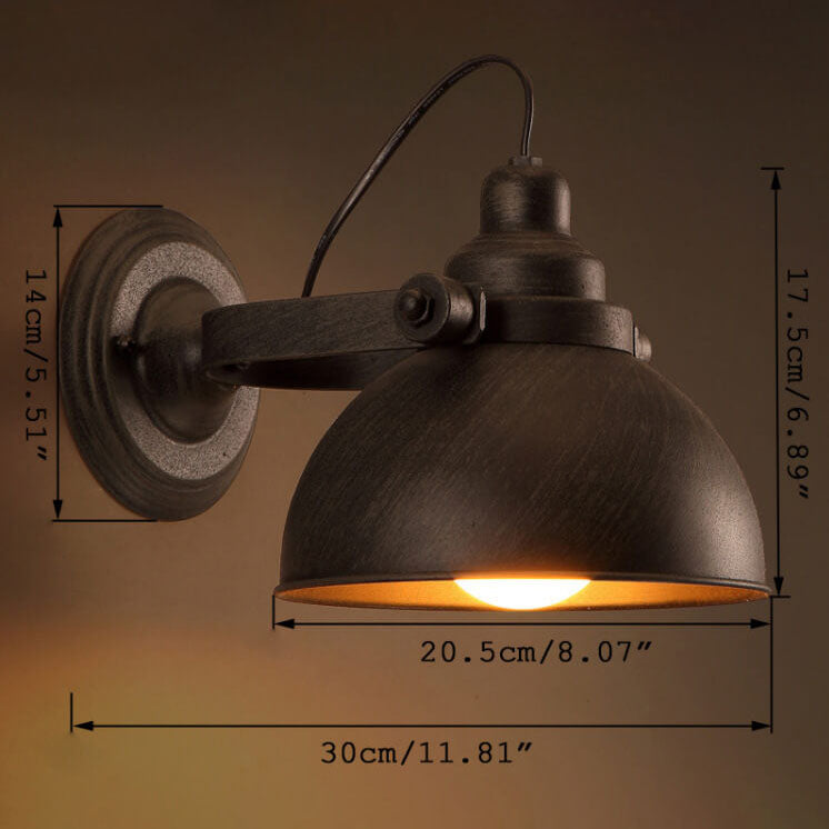 Wrought Iron Pot Lid Wall Lamp