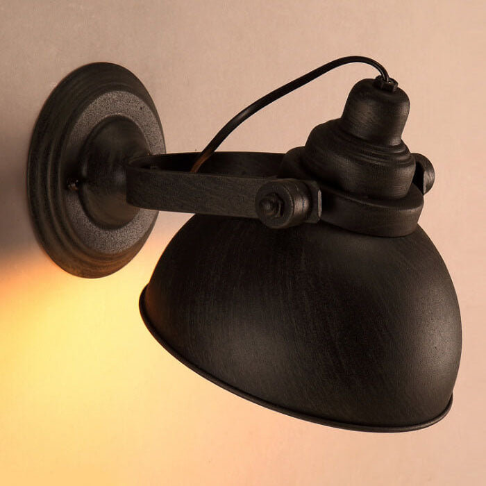 Wrought Iron Pot Lid Wall Lamp