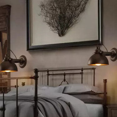 Wrought Iron Pot Lid Wall Lamp