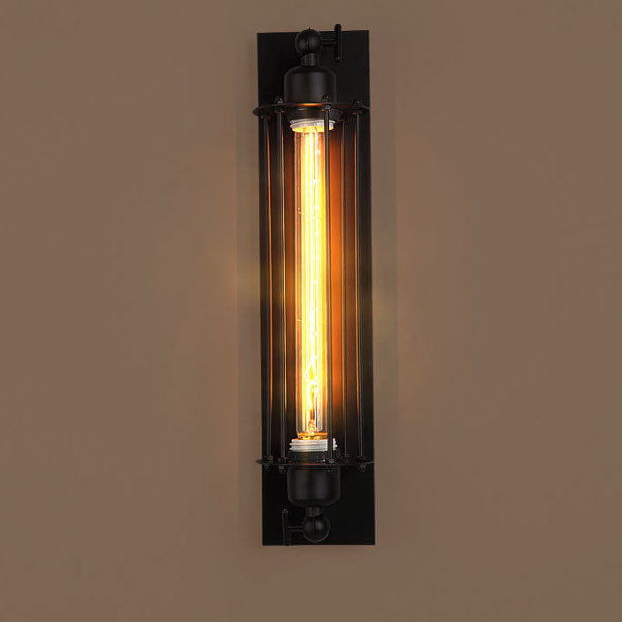 Iron Rectangle Pencil-shaped Living Wall Lamp