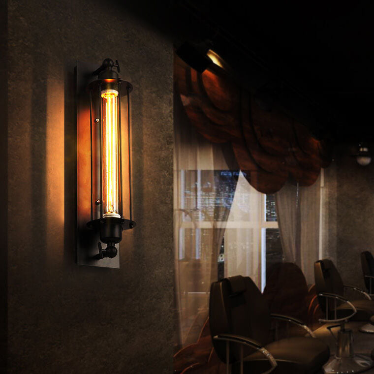 Iron Rectangle Pencil-shaped Living Wall Lamp