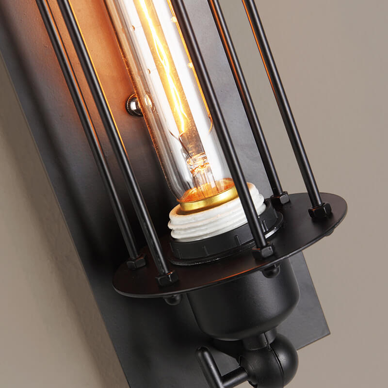 Iron Rectangle Pencil-shaped Living Wall Lamp