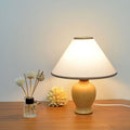 Cone Fabric Solid Wood Table Lamp