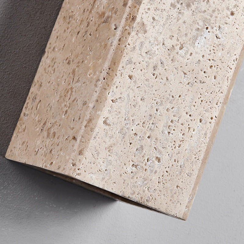 Yellow Travertine Square Hallway Wall Lamp