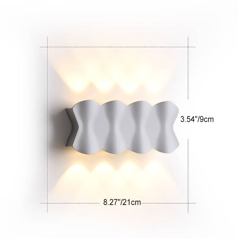 Rectangle Wave Aluminum Patio Outdoor Light