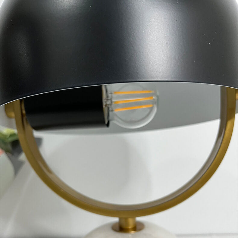 Round Marble Rotatable Table Lamp