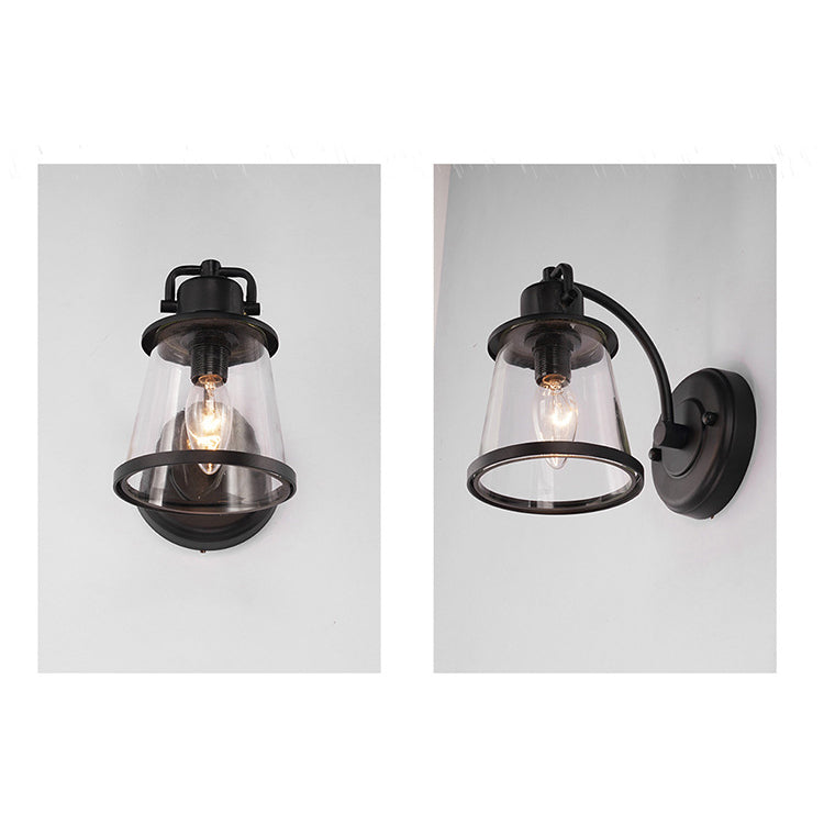 Iron Glass Round Hallway Wall Lamp