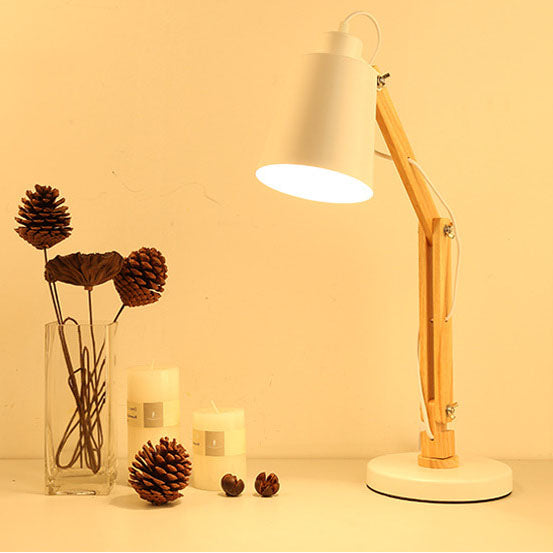 Classical Collapsible Wooden Iron Table Lamp