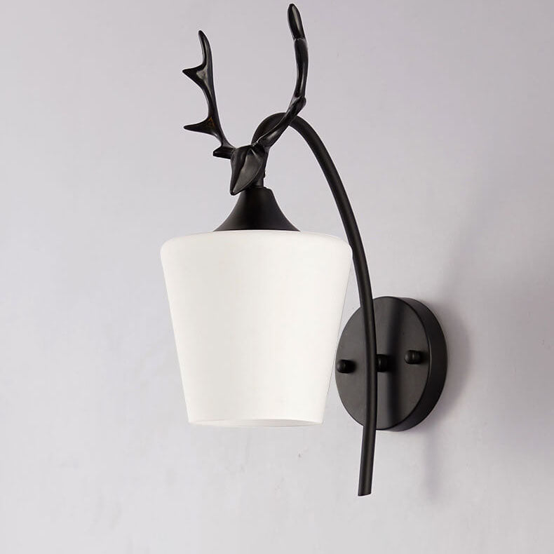 Antler Glass Cone Living Wall Lamp