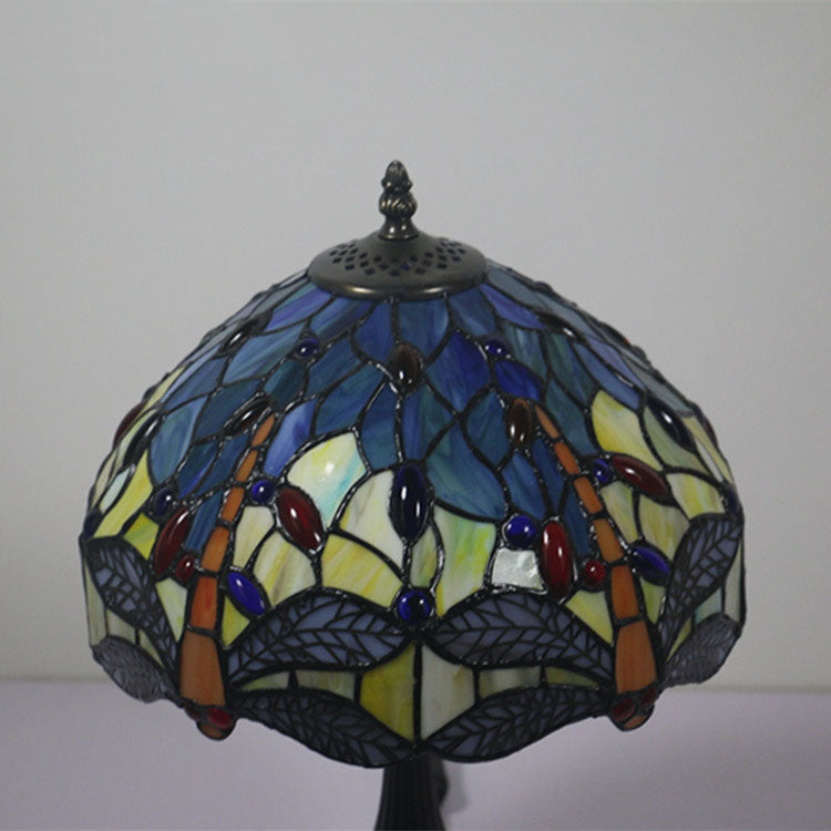 Stained Glass Dragonfly Living Table Lamp