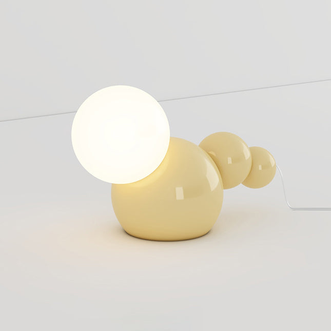 Cream Geometric Iron Globe Table Lamp